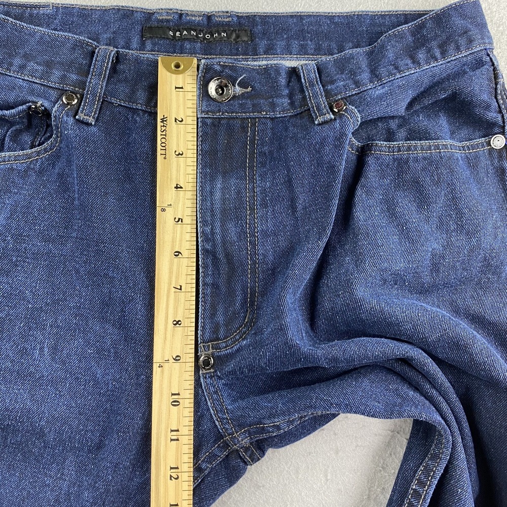 Sean John Jeans Mens 38 Blue Denim Pants Hamilton Relaxed Straight Cotton - Picture 10 of 11
